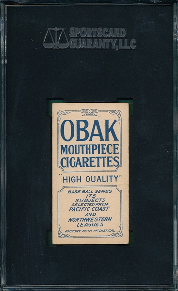 1910 T212-2 Van Buren Obak Cigarettes SGC 40