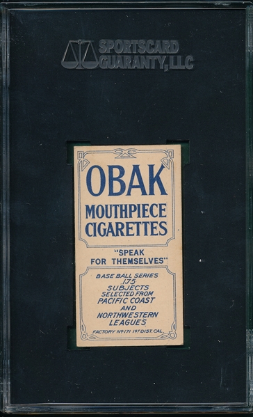 1910 T212-2 Ort Obak Cigarettes SGC 70
