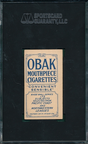 1910 T212-2 Tennant Obak Cigarettes SGC 50