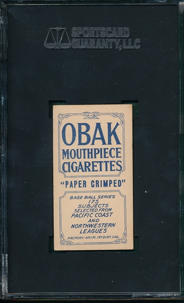 1910 T212-2 Weed Obak Cigarettes SGC 50