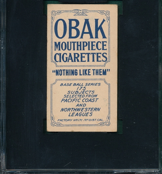 1910 T212-2 Mott Obak Cigarettes SGC 50