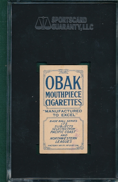 1910 T212-2 Sugden Obak Cigarettes SGC 50