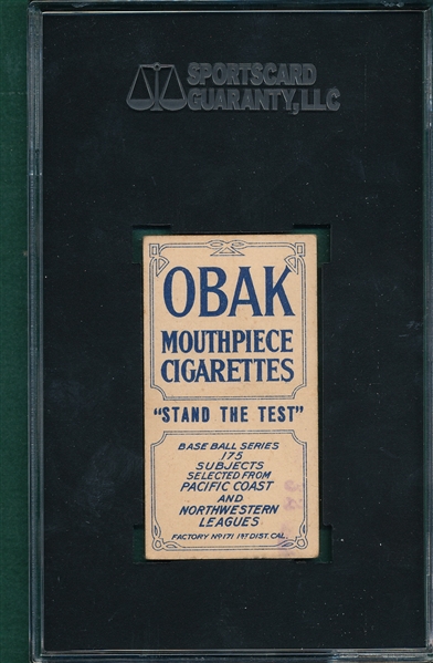 1910 T212-2 Willett Obak Cigarettes SGC 50