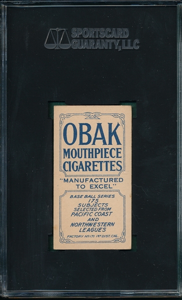 1910 T212-2 Pennington Obak Cigarettes SGC 60
