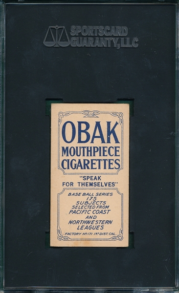 1910 T212-2 Shea Obak Cigarettes SGC 60 *Only One Higher*