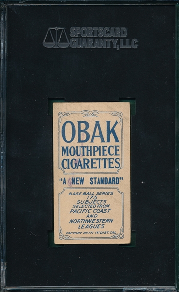 1910 T212-2 Shaw Obak Cigarettes SGC 60 