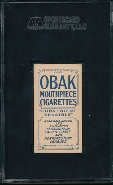 1910 T212-2 Spiesman Obak Cigarettes SGC 60 *Only One Higher*