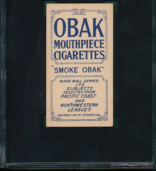 1910 T212-2 Wares Obak Cigarettes SGC 60 