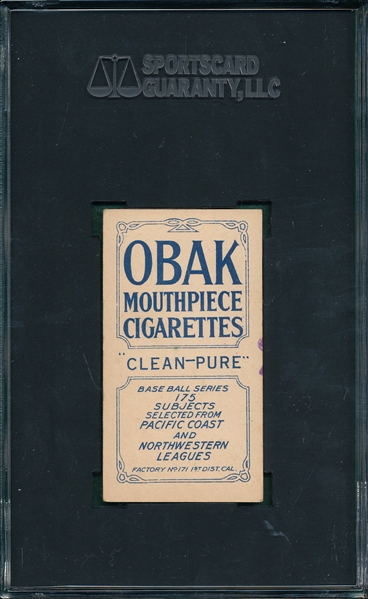 1910 T212-2 Delmas Obak Cigarettes SGC 80 *Highest Graded*