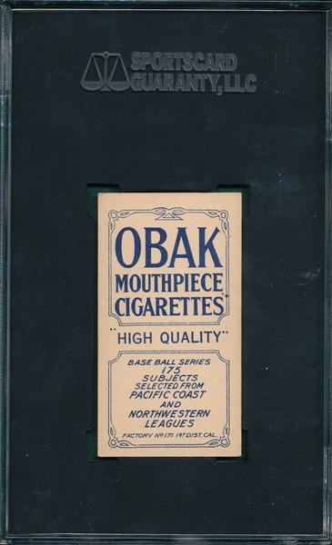 1910 T212-2 Carlisle Obak Cigarettes SGC 80 *Highest Graded*