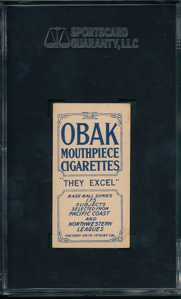 1910 T212-2 Byrnes Obak Cigarettes SGC 80 *Highest Graded*