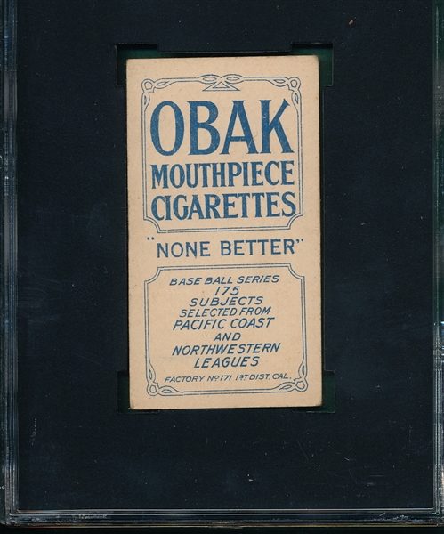 1910 T212-2 Martinke Obak Cigarettes SGC 50 