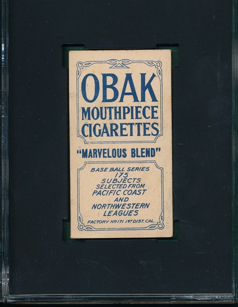 1910 T212-2 Lindsay Obak Cigarettes SGC 80 *Highest Graded*