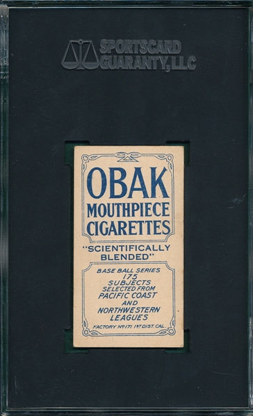 1910 T212-2 Klein Obak Cigarettes SGC 80 *Highest Graded*
