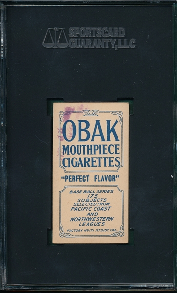 1910 T212-2 Mitze Obak Cigarettes SGC 80 