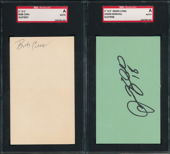 Lot of (7) Autographed Index Card SGC Authentic W/ Robin Roberts