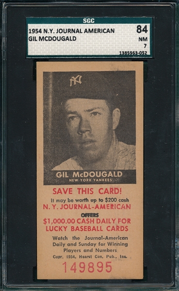 1954 NY Journal American Gil McDougald SGC 84