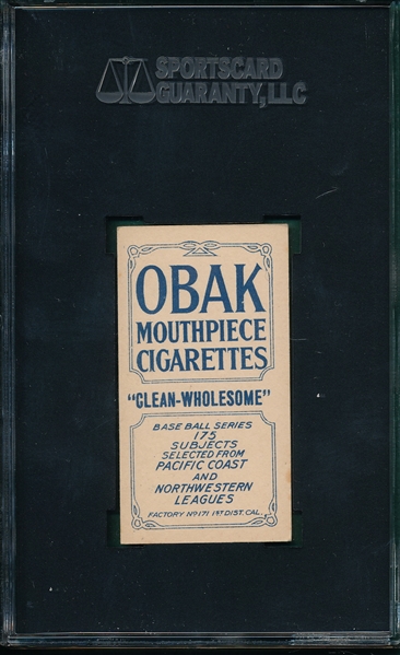 1910 T212-2 Rockenfield Obak Cigarettes SGC 60 