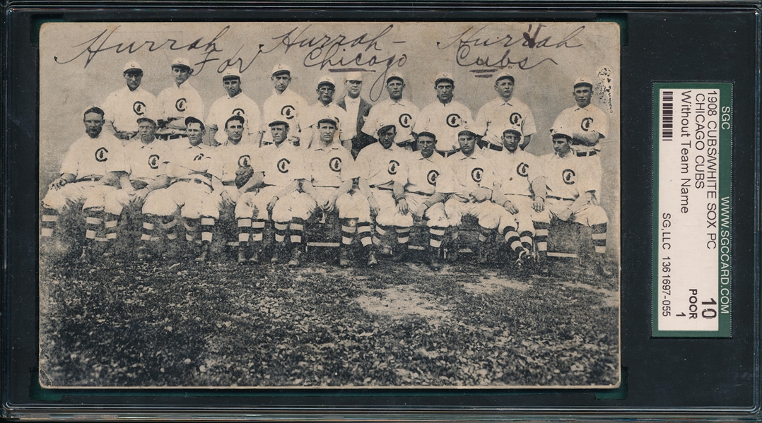 1908 Chicago Cubs PC W/ $ in Shield, SGC 10 