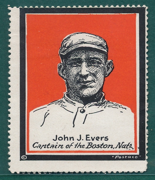 1915 Postaco Stamps Johnny Evers 