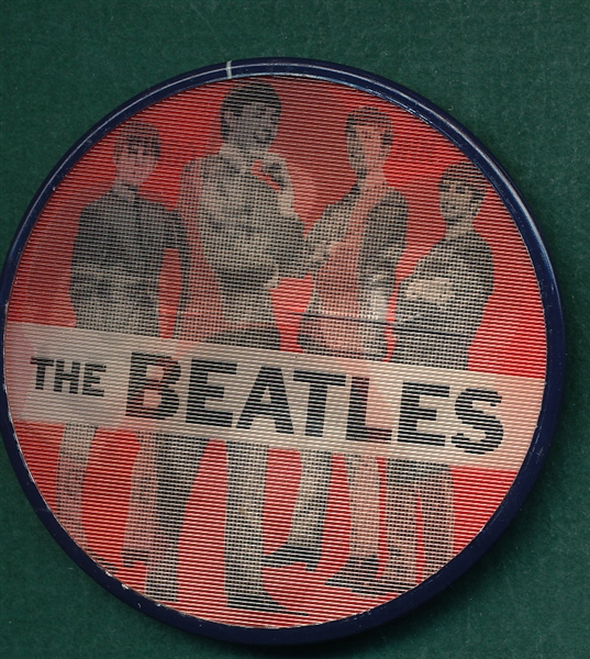 Beatles Holographic Uncut Strip and Button, Vari-Vue, Lot of (2)