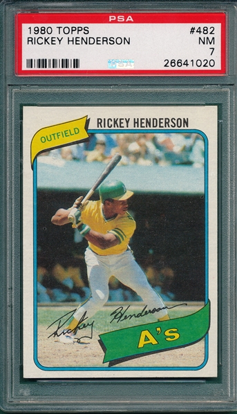 1980 Topps #482 Rickey Henderson PSA 7 *Rookie*