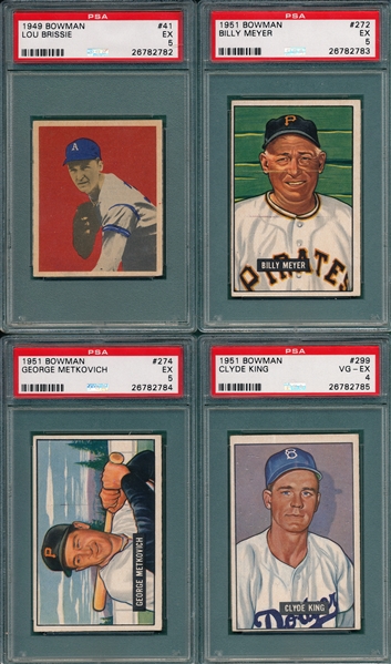 1949/51 Bowman Lot of (4) PSA W/ '51 High #s