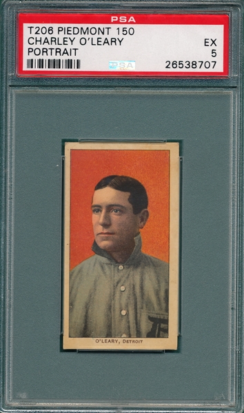 1909-1911 T206 O'Leary, Portrait, Piedmont Cigarettes PSA 5