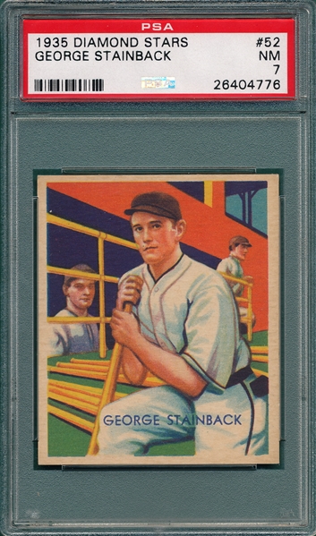 1934-36 Diamond Stars #52 George Stainback PSA 7