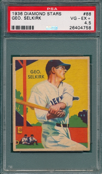 1934-36 Diamond Stars #88 George Selkirk PSA 4.5
