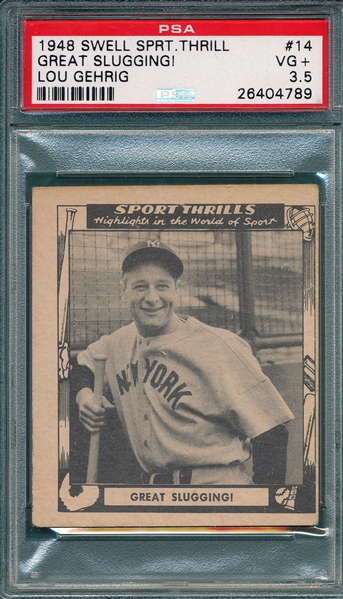 1948 Swell #14 Lou Gehrig Sport Thrills PSA 3.5