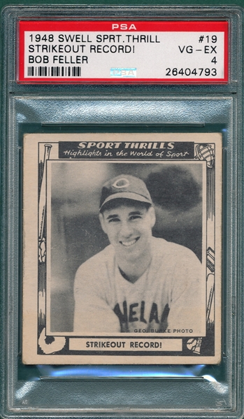 1948 Swell #19 Bob Feller, Sport Thrills PSA 4
