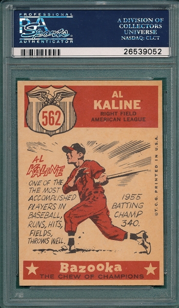 1959 Topps #562 Al Kaline, AS, PSA 7 *Hi #*