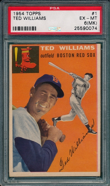1954 Topps #1 Ted Williams PSA 6 MK