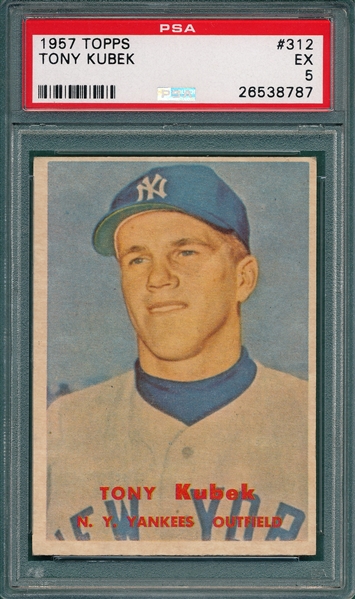 1957 Topps #312 Tony Kubek PSA 5 *Rookie* *SP*