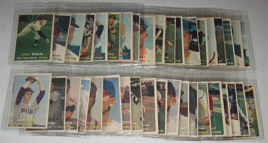 1957 Topps Lot of (50) W/ Indians Team & Mid Numbers