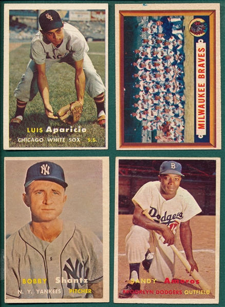 1957 Topps Lot of (50) W/ Aparicio & Mid Numbers