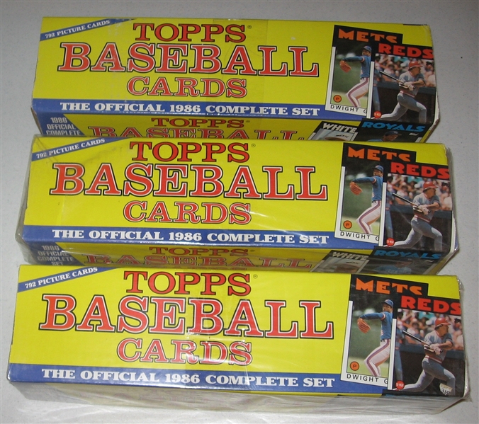 1986 Topps Baseball Complete Factory Sets Lot of (3)