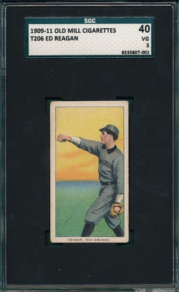 1909-1911 T206 Reagan Old Mill Cigarettes SGC 40 *Southern Leaguer*