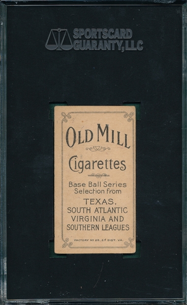 1909-1911 T206 Reagan Old Mill Cigarettes SGC 40 *Southern Leaguer*