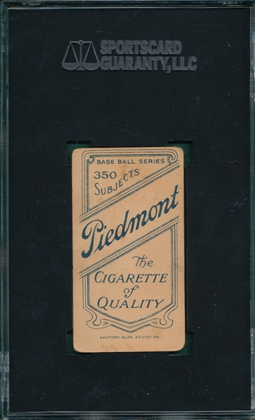 1909-1911 T206 Street, Portrait, Piedmont Cigarettes SGC 40