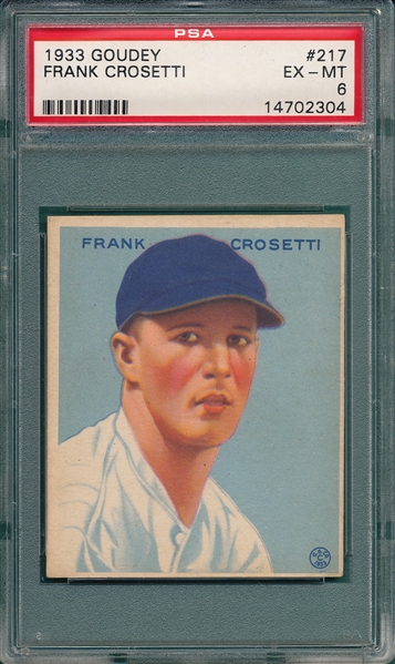 1933 Goudey #217 Frank Crosetti PSA 6 *Rookie*