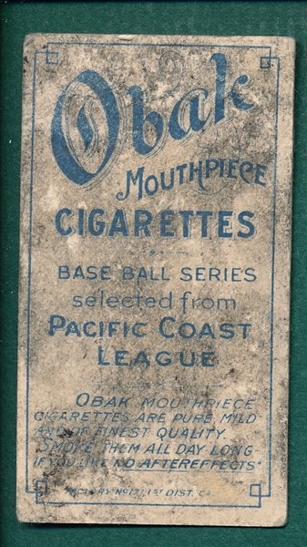 1909 T212-1 D. Lewis Obak Cigarettes