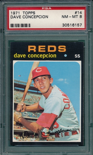 1971 Topps #14 Dave Concepcion PSA 8 *Rookie*