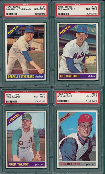 1966 Topps Lot of (6) W/ #199 WS Clubbers PSA 8