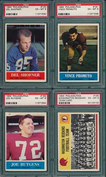 1964 Philadelphia FB Lot of (11) W/ #83 Packers Team PSA