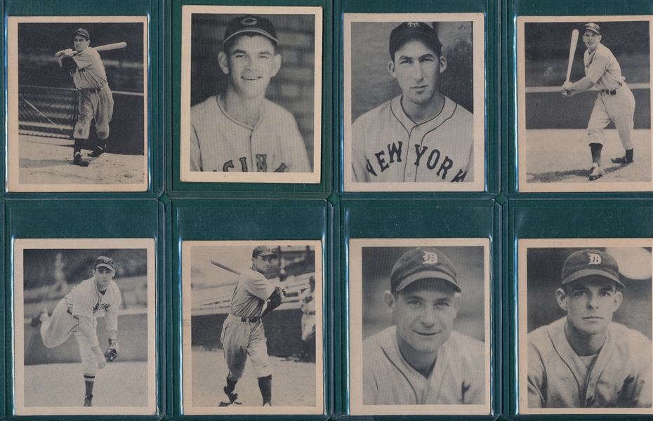 1939 Play Ball Lot of (8) W/ #88 Keller, Rookie, *Crease Free*