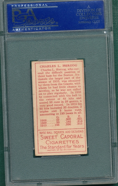 1911 T205 Herzog Sweet Caporal Cigarettes PSA 5
