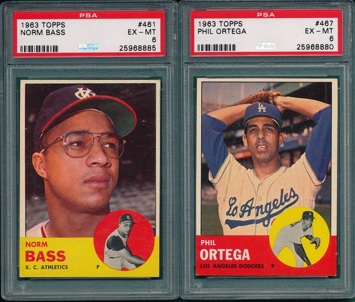 1963 Topps Lot of (5) High Numbers W/ #461 Bass PSA 6