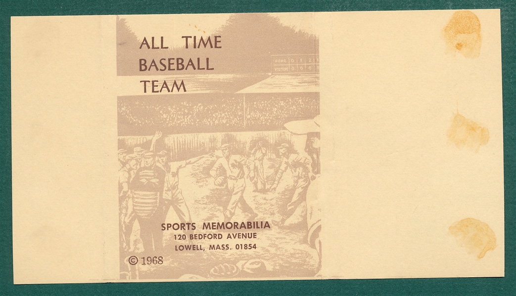 1968 Sports Memorabilia All Time Baseball Team Complete Set (15) PSA